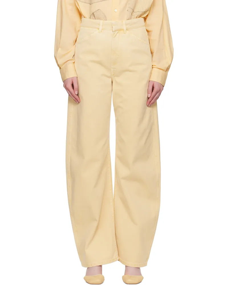 Christophe Lemaire Yellow High Waisted Curved Jeans Ye509