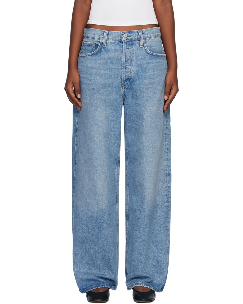 AGOLDE Blue Low Slung Baggy 30.5 Jeans Libertine