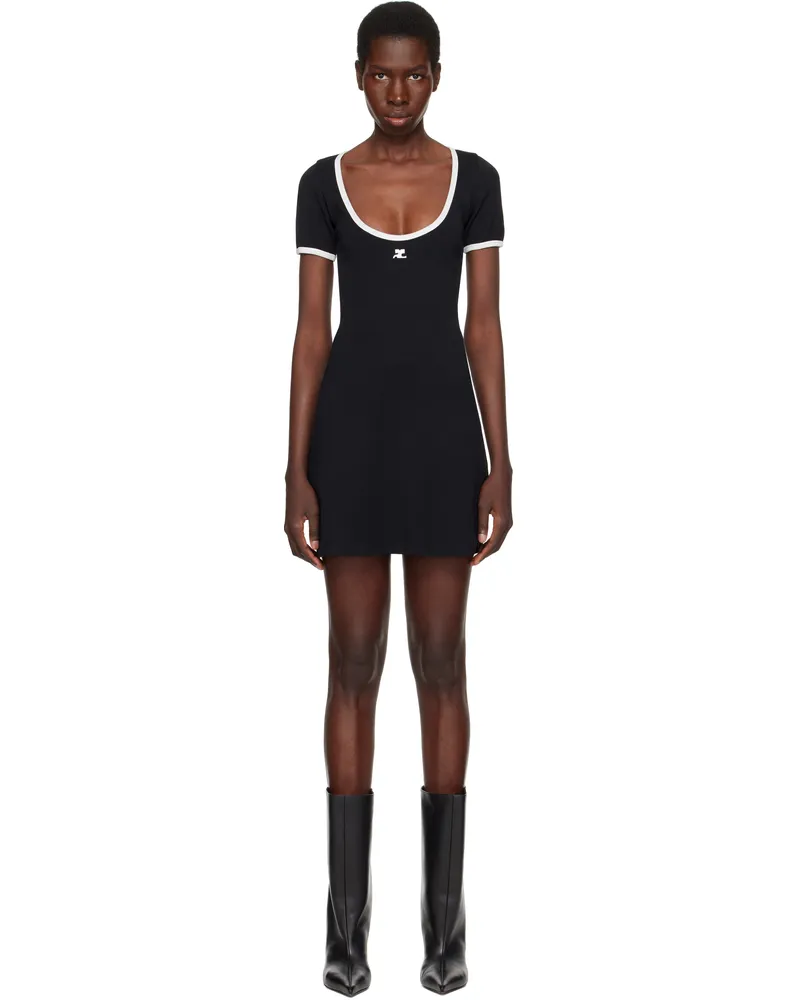Courrèges Black Holistic Contrast Minidress 9901