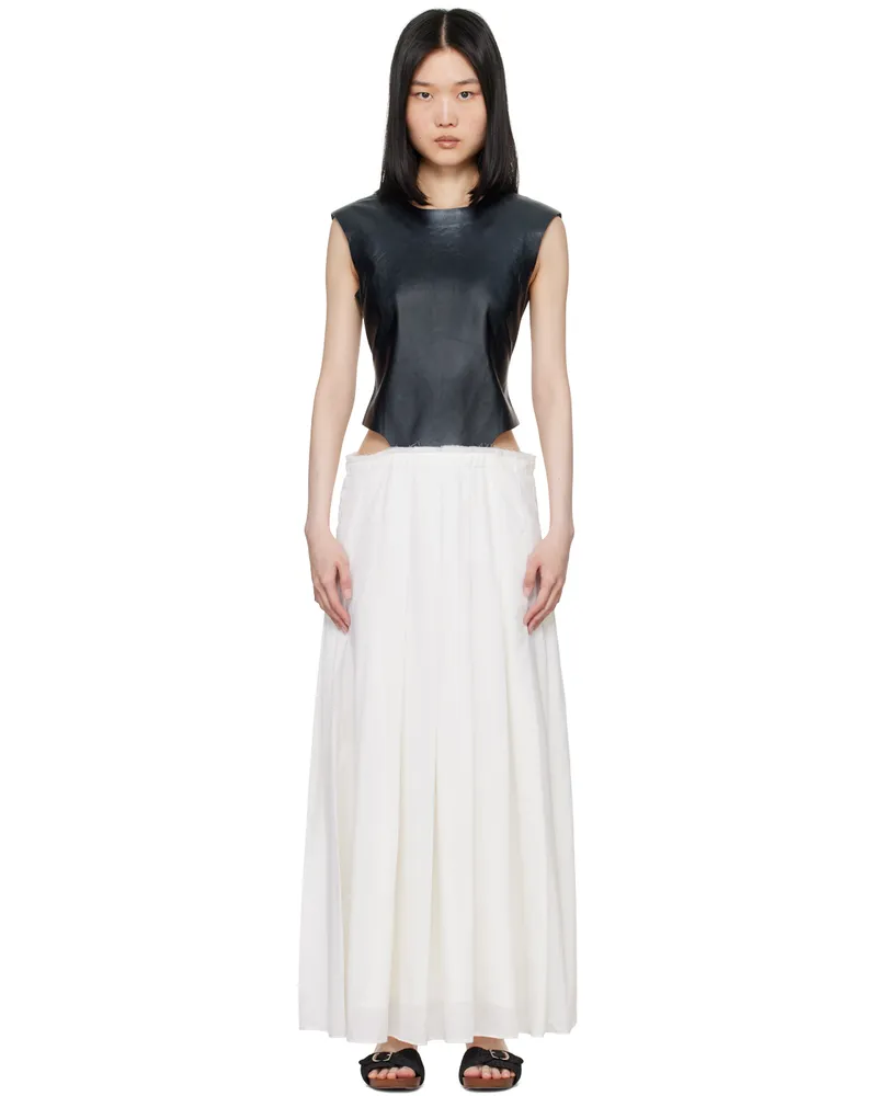 Gabriela Hearst Black & White Mina Leather Maxi Dress Biv