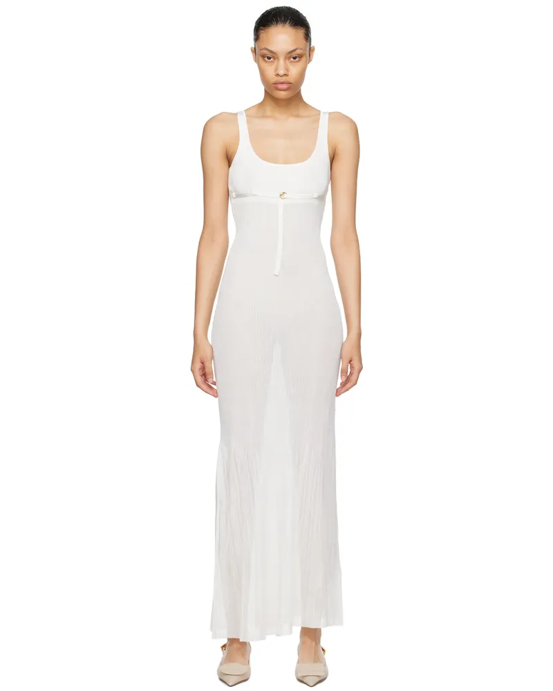 Jacquemus White Le Chouchou 'La Robe Maille Oranger' Maxi Dress 100