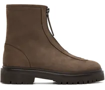 Brown Nubuck Ankle Boots