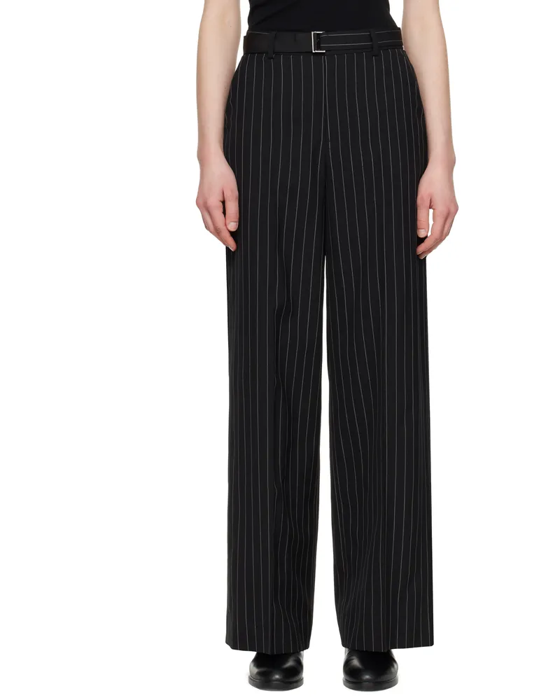 Sacai Black Wool Silk Suiting Trousers 816