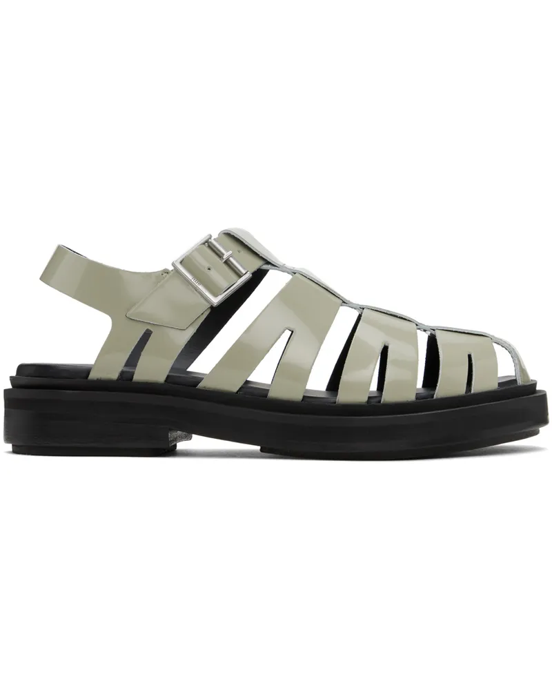 AMI Paris Green Anatomical Toe Fisherman Sandals Sauge