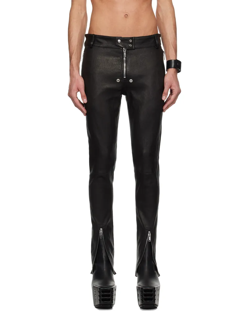 Rick Owens Black Hollywood Tyrone Bela Leather Pants 09