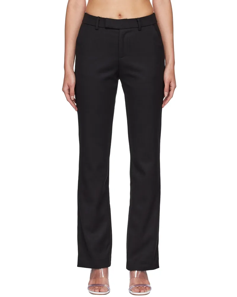 GUIZIO Black Polyester Trousers Black