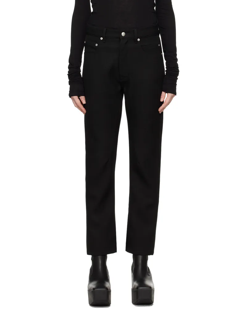 Rick Owens Black Porterville Detroit Cut Trousers 09
