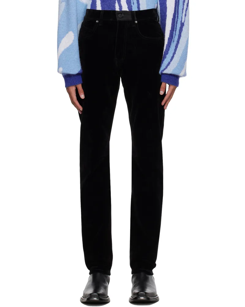 RTA Black Flocked Jeans Black