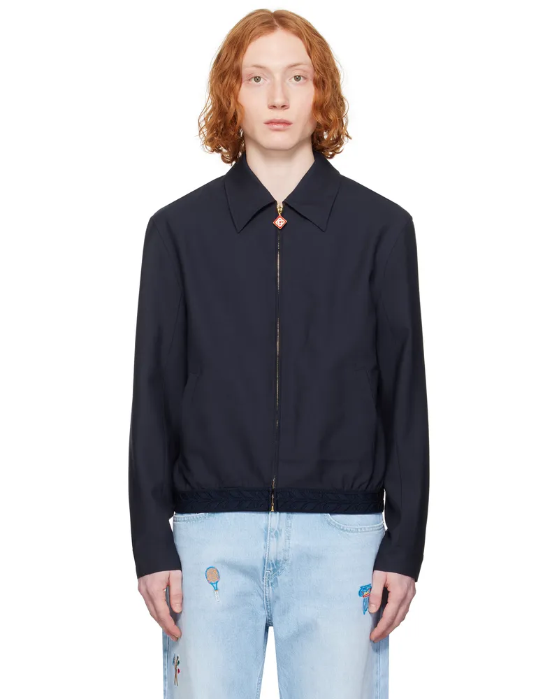 Casablanca Paris Navy Wool Sports Tailoring Jacket Navy