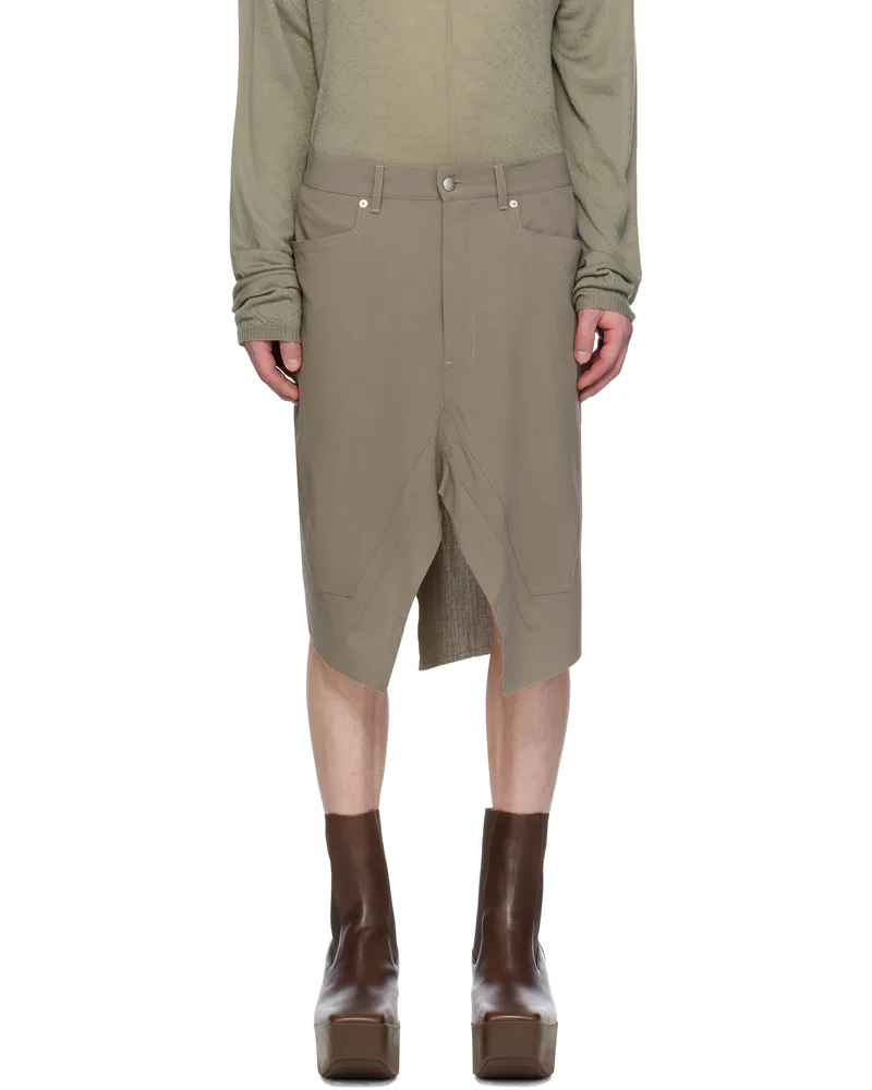 Rick Owens Gray Hollywood Slivered Skirt 34