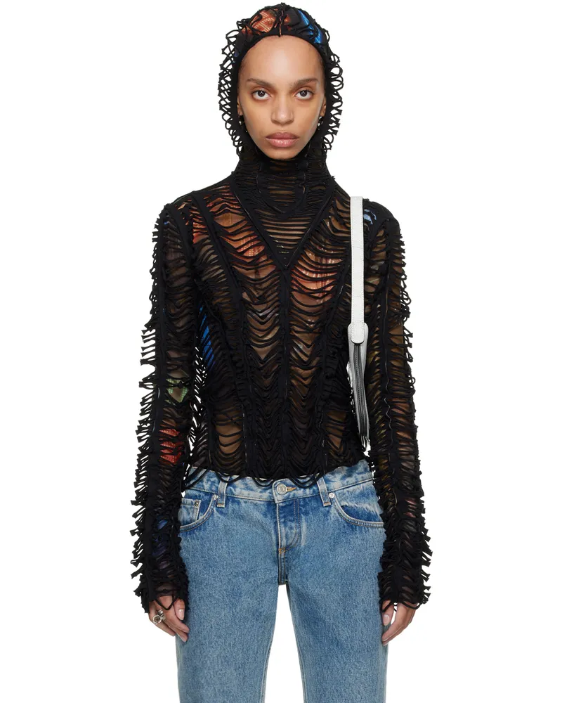 Jean Paul Gaultier Brown Shayne Oliver Edition 'The Slashed City' Hoodie 60405030