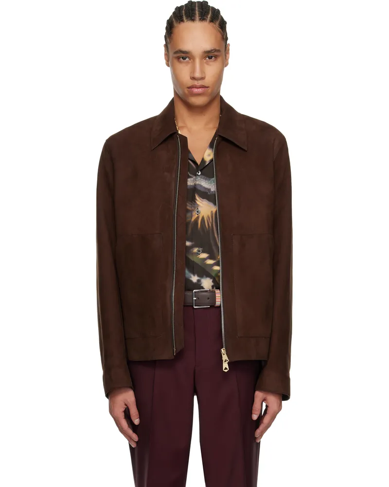 Paul Smith Brown Nubuck Leather Jacket