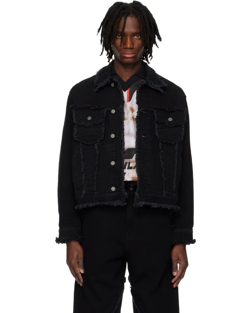 Egonlab Black Raw Edges Denim Jacket Black