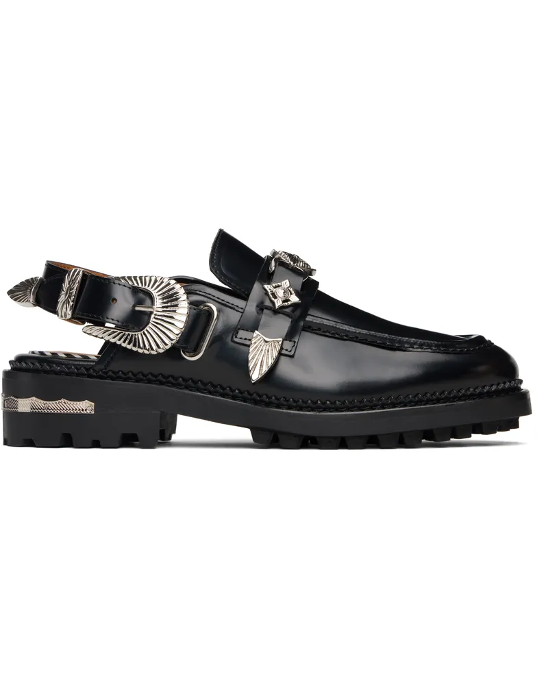 Toga Black Polished Leather Loafers Aj1070