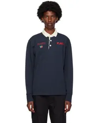 Kijun Navy Embroidered Rugby Polo Navy