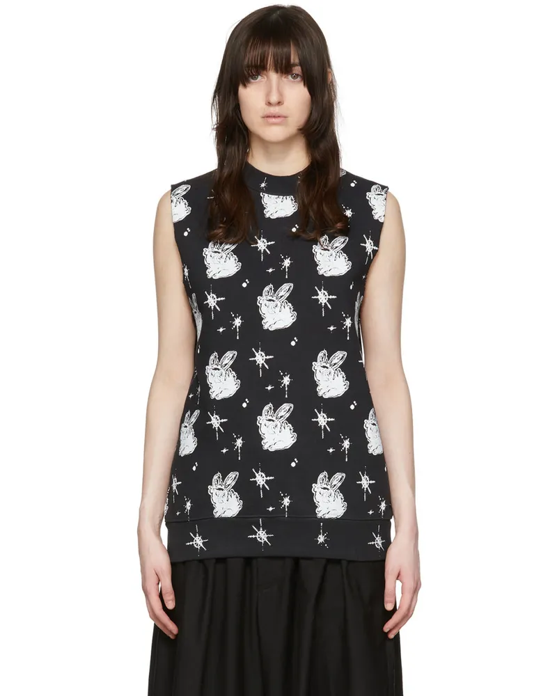 WE 11 DONE Black Cotton Tank Top Black