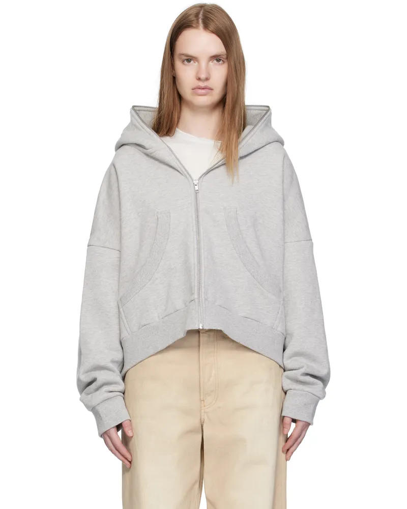 Entire Studios Gray Eternal Zip Hoodie Silver
