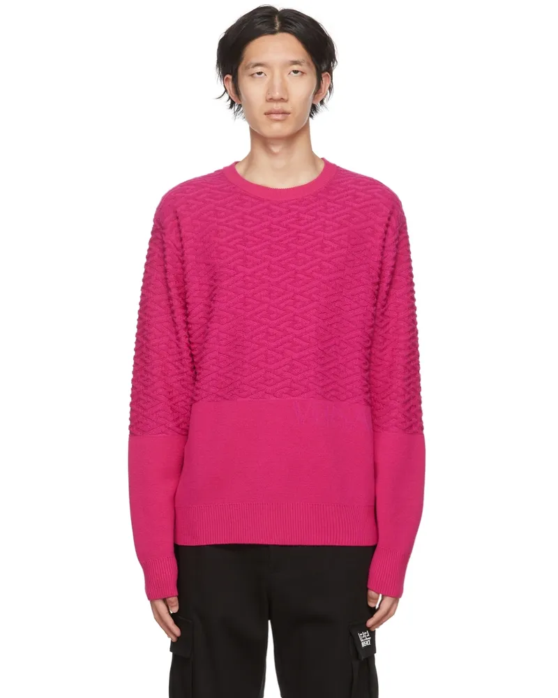 Versace Pink La Greca Sweater 1pf00