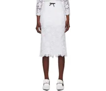 White Bow Midi Skirt