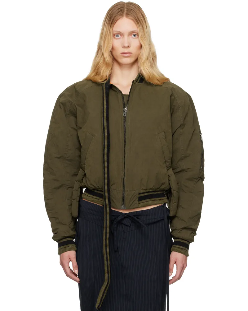 OTTOLINGER Khaki Strap Bomber Jacket Green