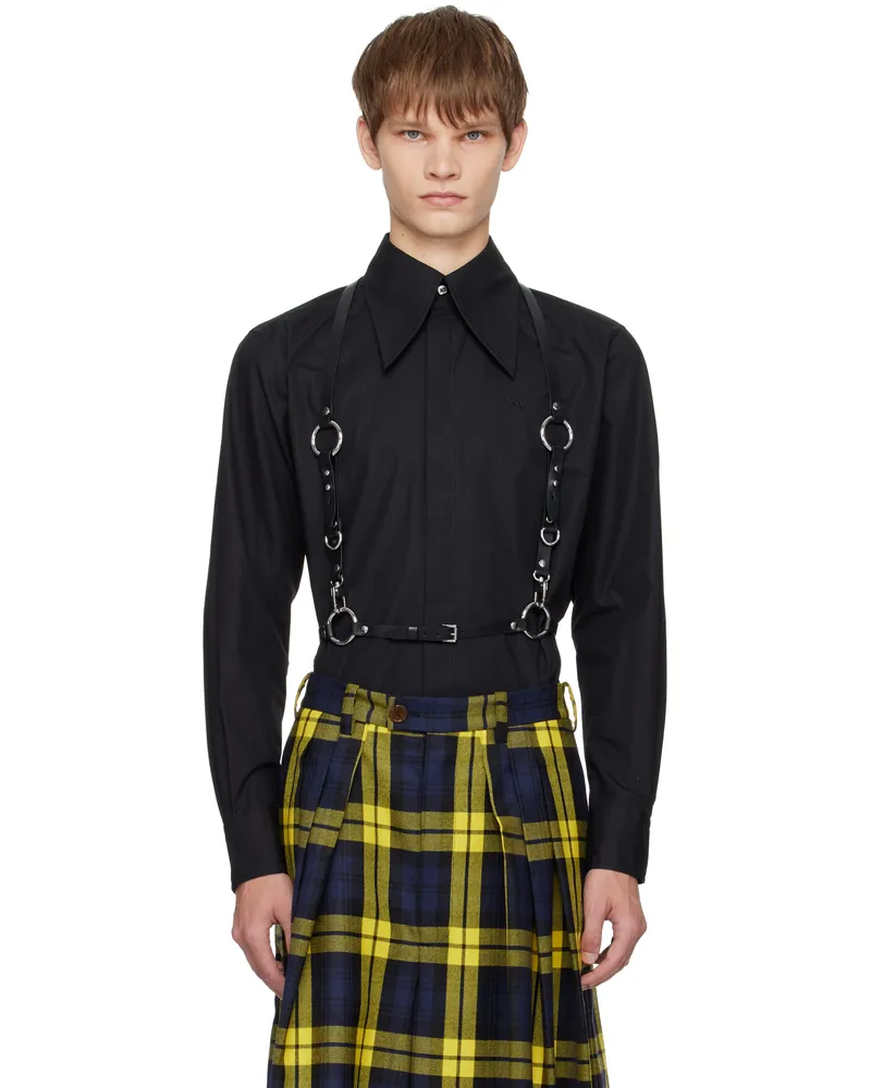 Vivienne Westwood Black Smooth Leather Harness Aw24-black