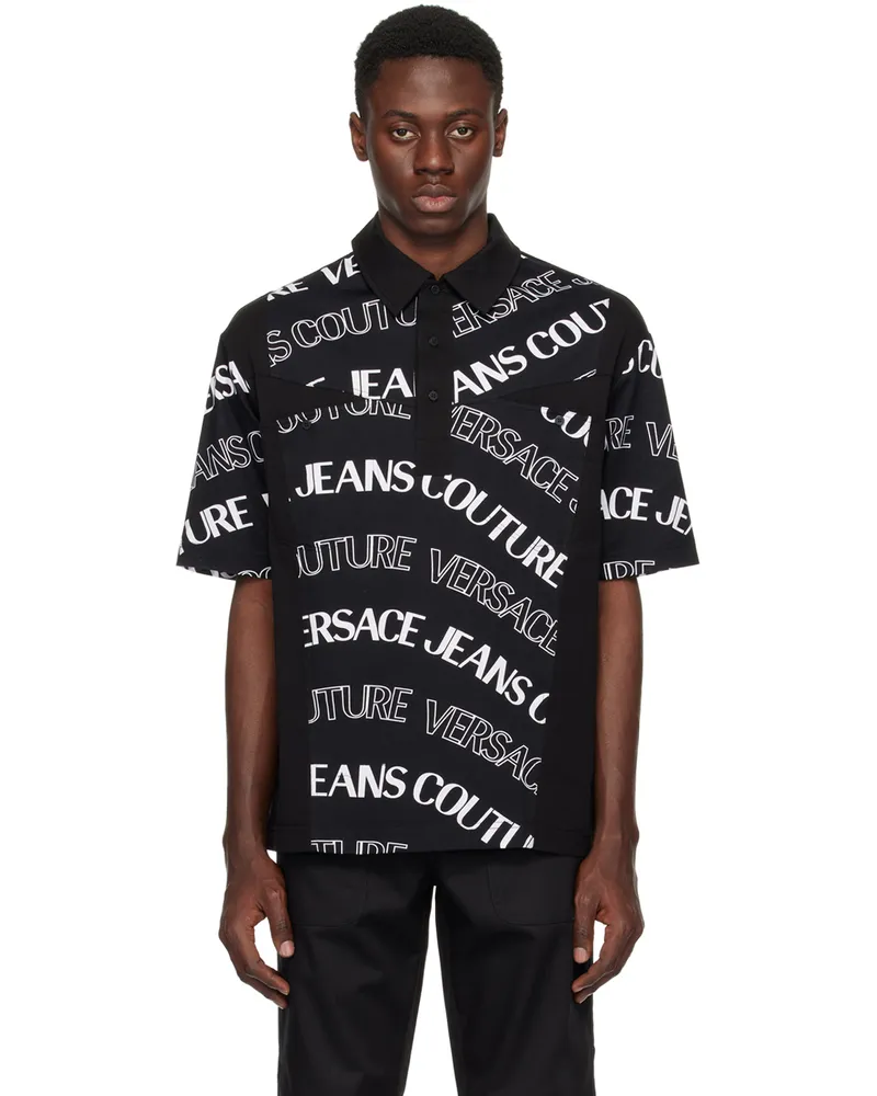 Versace Jeans Black Logowave Polo E899