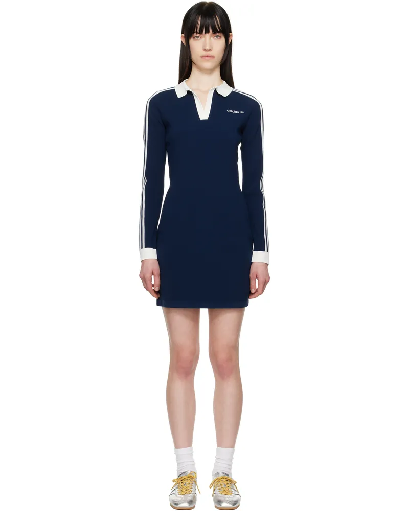 adidas Navy Knitted Polo Minidress Night