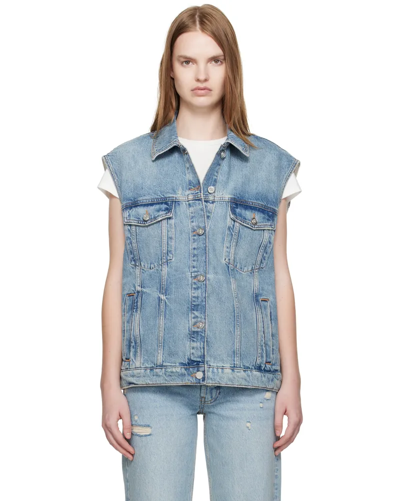 Anine Bing Blue Rory Denim Vest Vintage