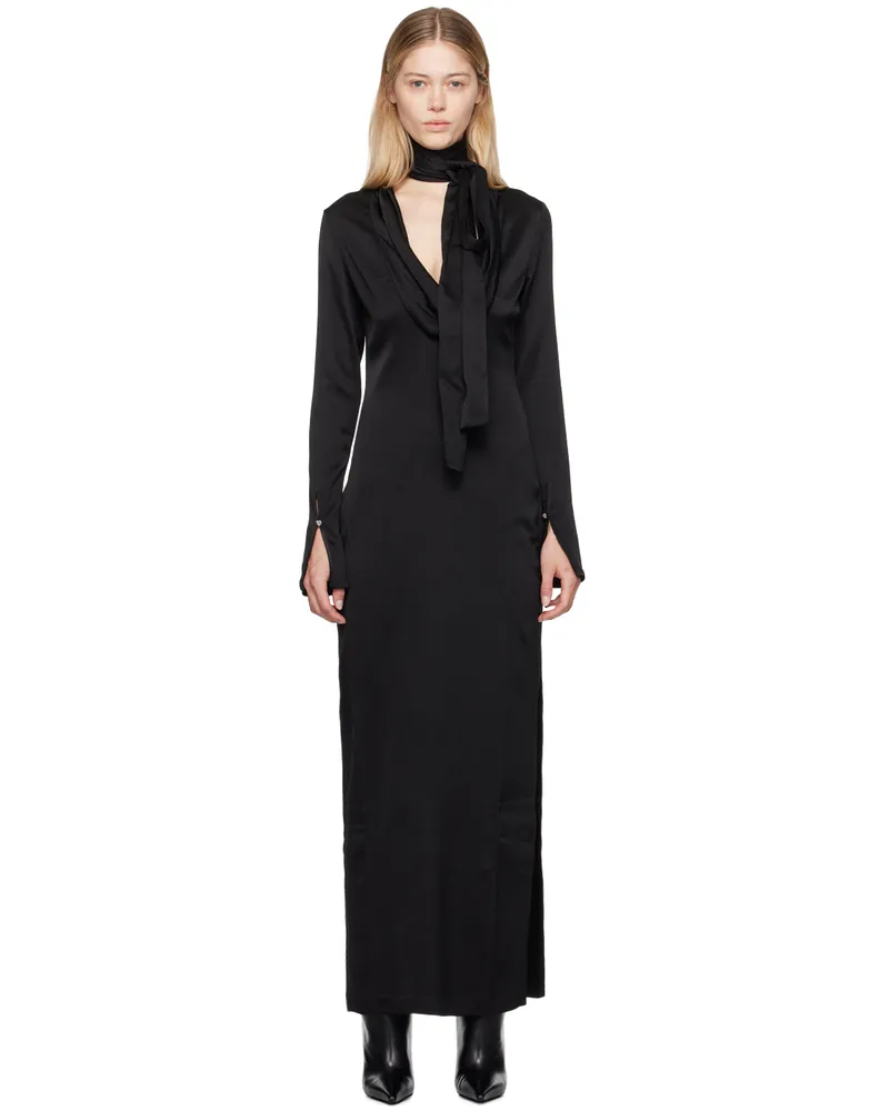 Blumarine Black Cowl Neck Maxi Dress N0990