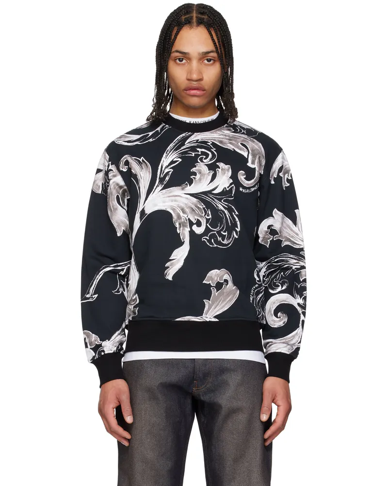 Versace Jeans Black Graphic Sweatshirt E899-black