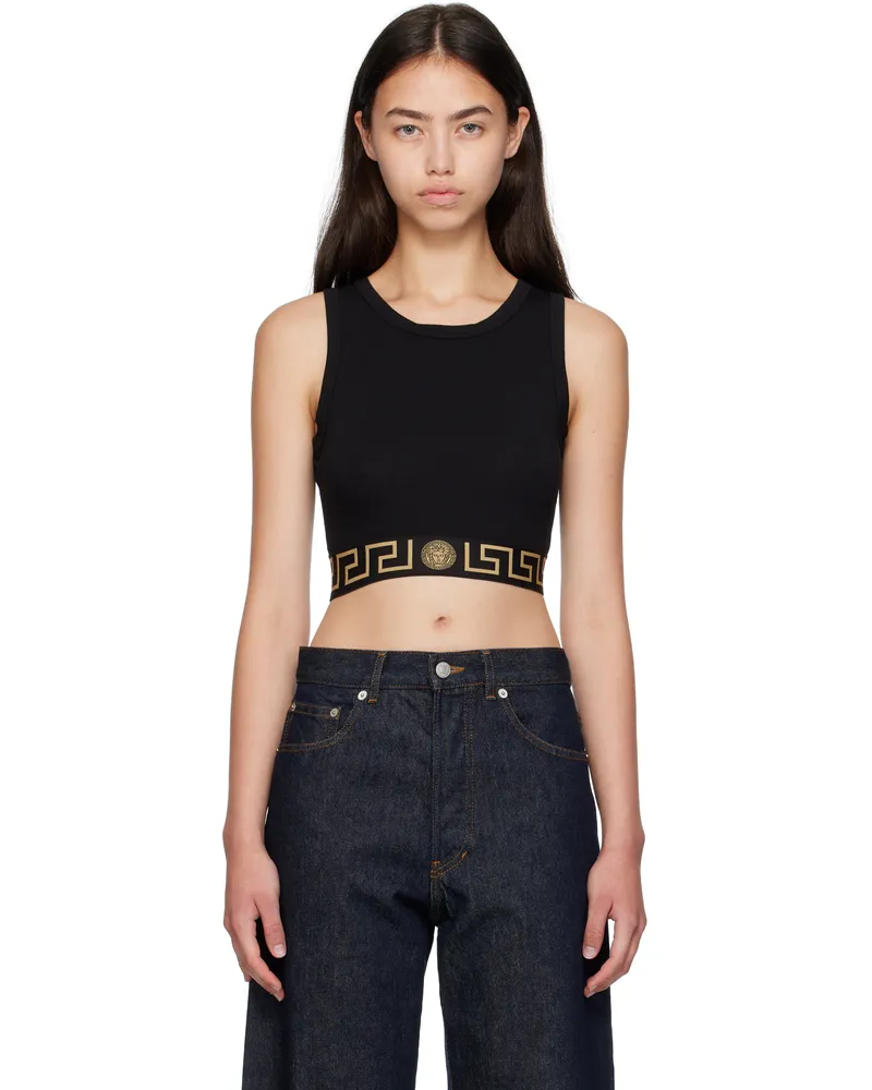 Versace Black Greca Border Tank Top A1008-black