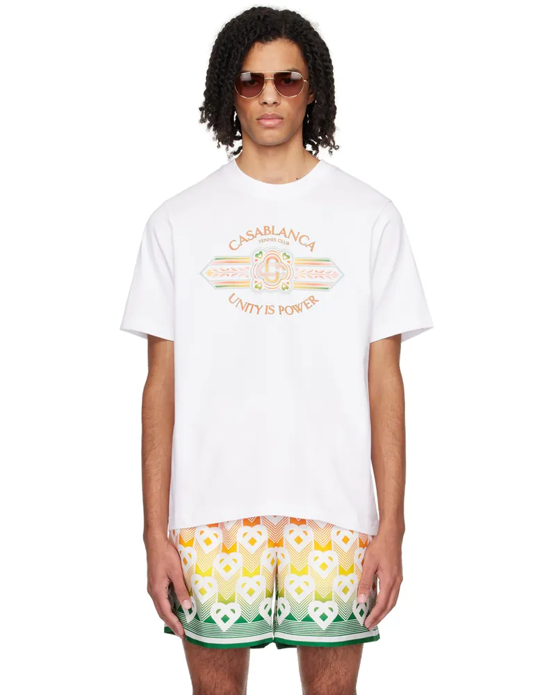 Casablanca Paris White 'Unity Is Power' T-Shirt Unity