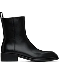 Alexander Wang Black Throttle Leather Ankle Boots Black