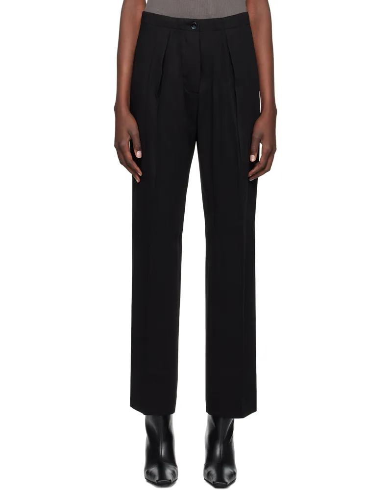 Acne Studios Black Wool Crepe Trousers 900