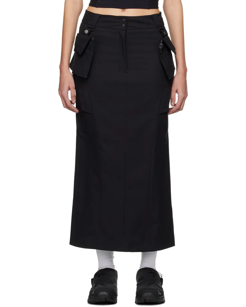 Hyein Seo Black Cargo Midi Skirt Black