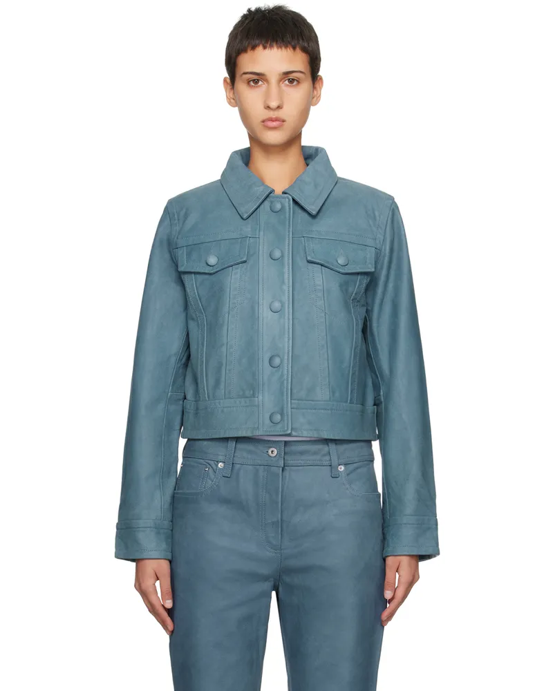 STAND Blue Elleen Leather Jacket 69940