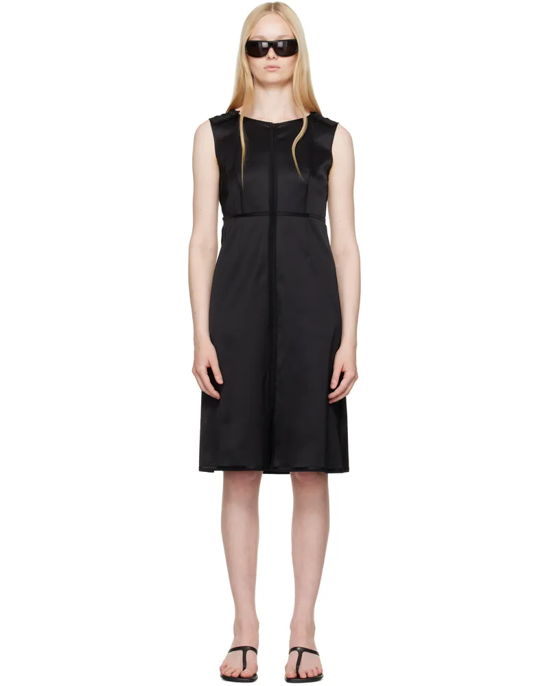 Maison Margiela Black Satin Stretch Midi Dress 900