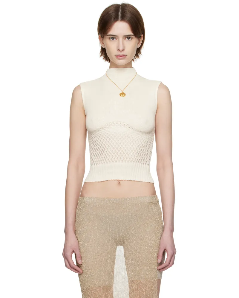 Isa Boulder Off-White Honeycomb Tank Top Milk