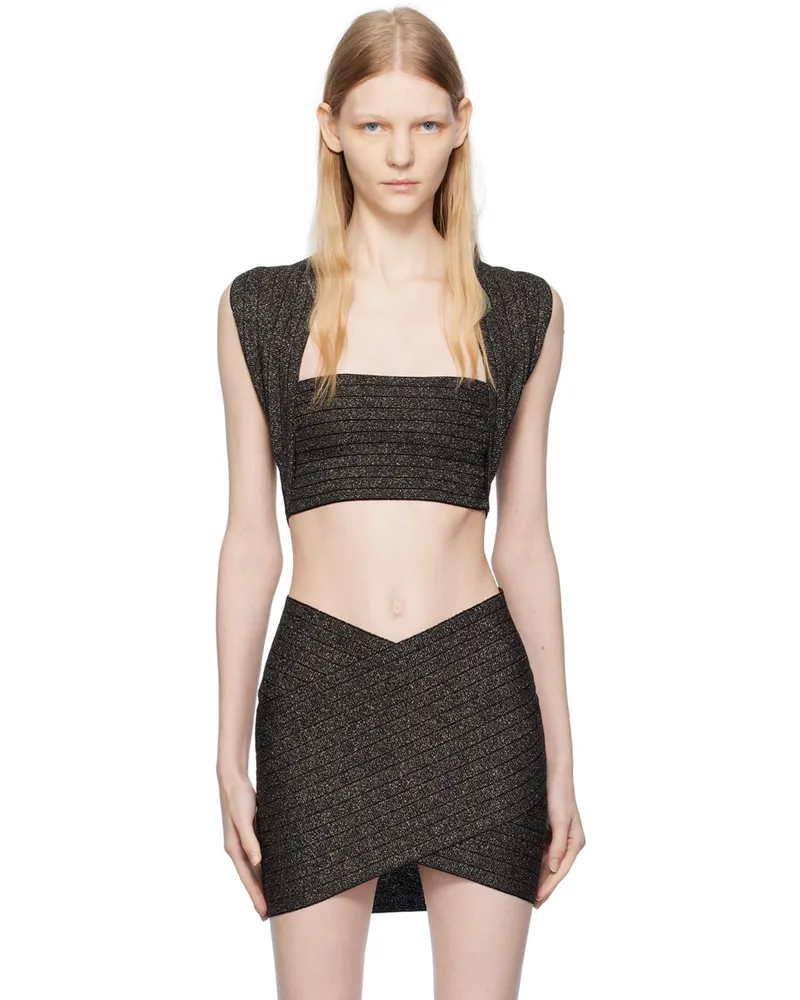 Balmain Black Metallic Tank Top Ead