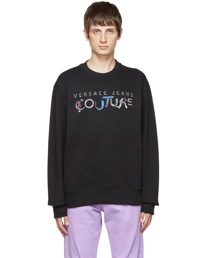 Versace Jeans Black Cotton Sweatshirt E899