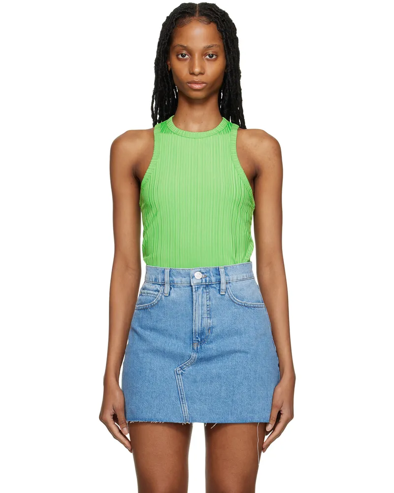 Frame Denim Green Racer Back Tank Top Bright