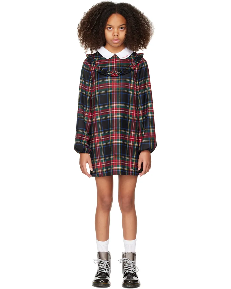Dolce & Gabbana Kids Multicolor Wool-Blend Tartan Dress S8100
