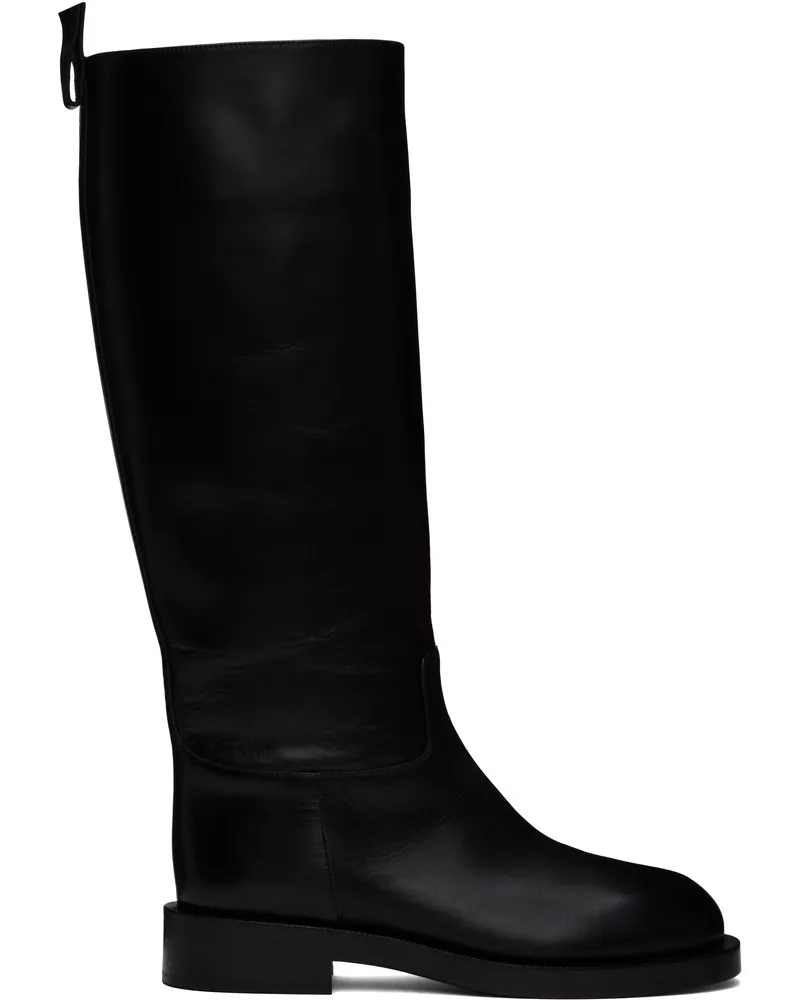 Paco Rabanne Black Smooth Leather Tall Boots P001