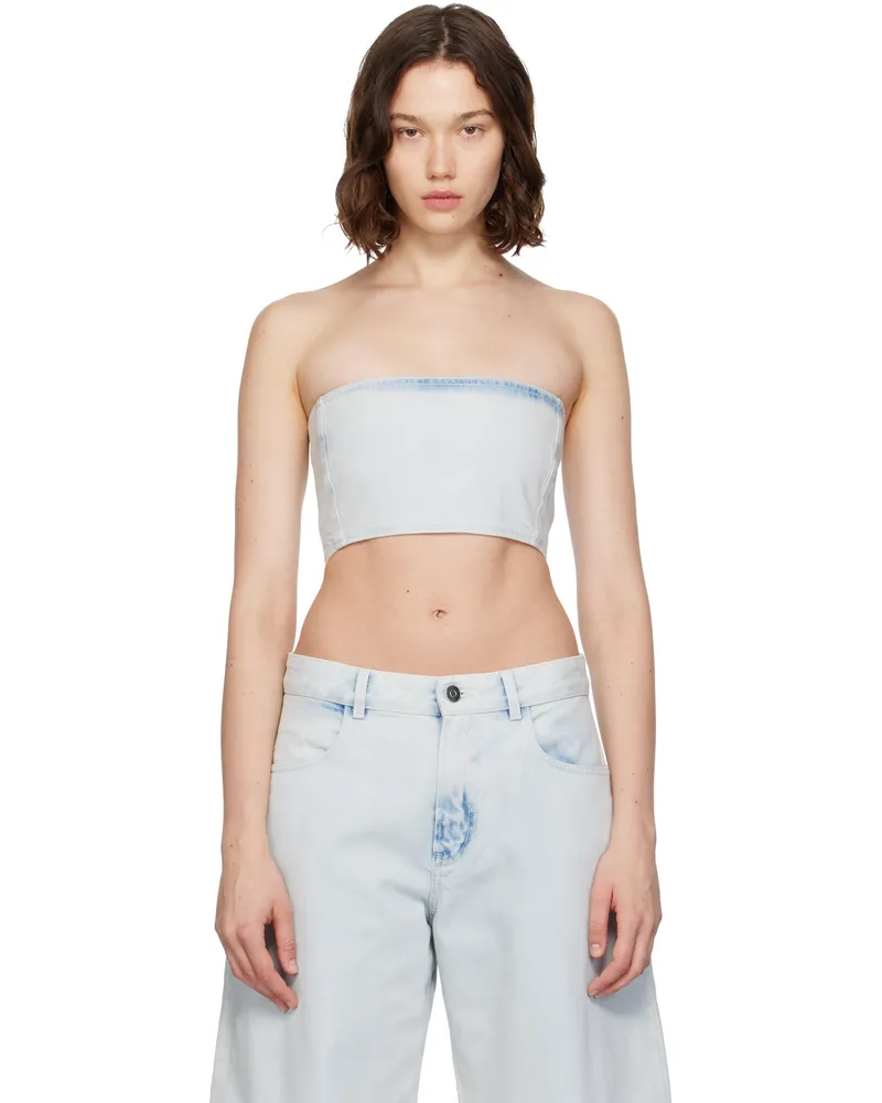 Alaïa Blue Bustier Denim Top 523