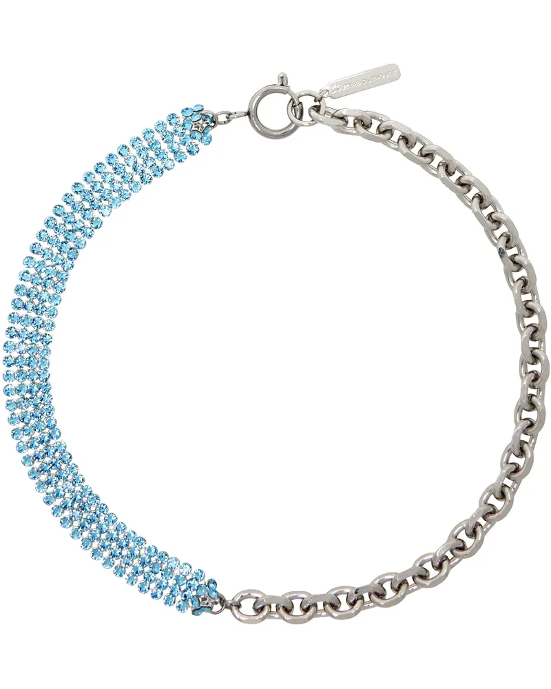 Justine Clenquet SSENSE Exclusive Silver & Blue Shanon Choker Silver