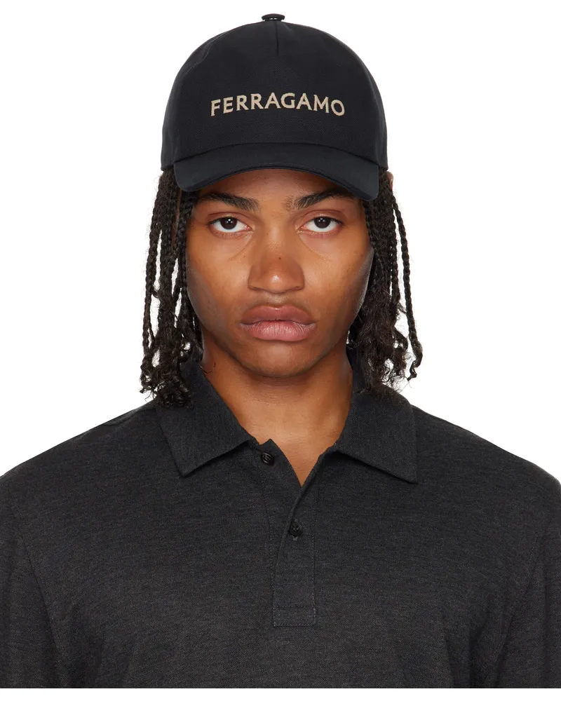 Ferragamo Black Core Signature Cap Nero