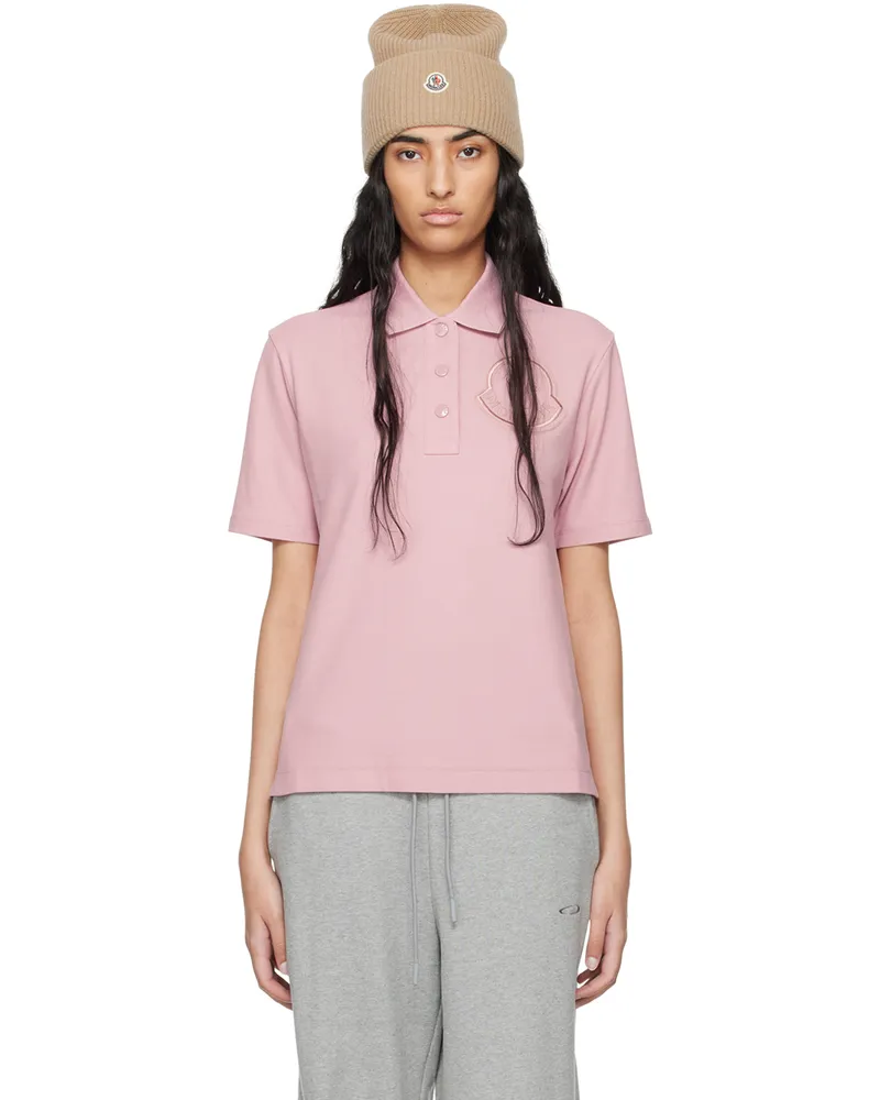 Moncler Pink Embroidered Polo 523