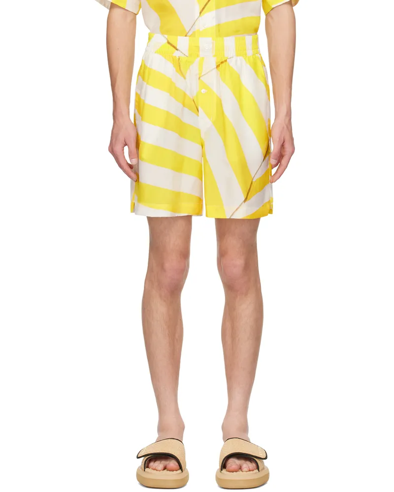 Eytys Yellow & White Aniara Shorts Parasol