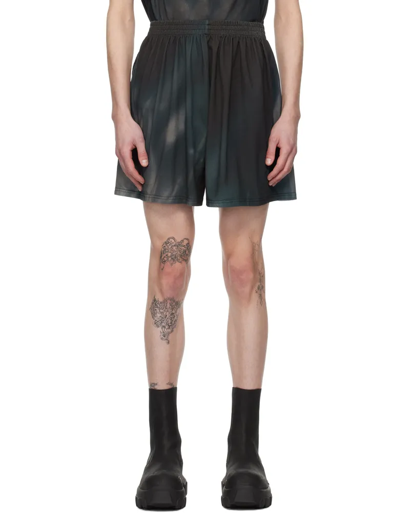Gerrit Jacob Khaki & Black Paneled Jersey Shorts Black