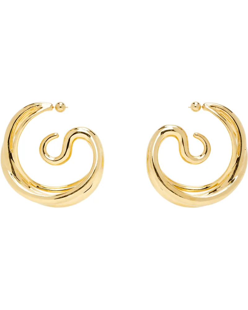 PANCONESI Gold Triptych Large Earrings Copper